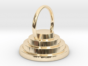 Devo Hat 15mm Ring Above in 14k Gold Plated Brass