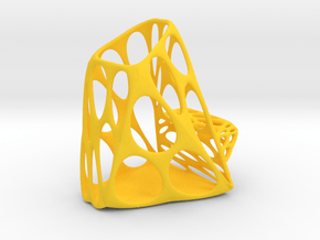  Exia Pen Fork Holder & Phone Stand - S in Yellow Processed Versatile Plastic