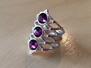 BlakOpal Lace Goth Ring in Polished Silver: 8.5 / 58