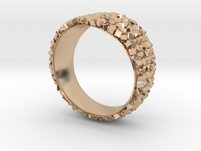 Thousand Cubes ring in 14k Rose Gold Plated Brass: 6 / 51.5
