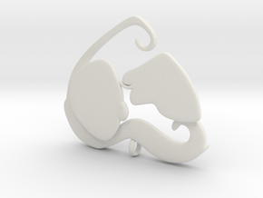 Dog Mom Kisses Pendant in White Natural Versatile Plastic