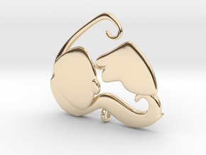 Dog Mom Kisses Pendant in 14k Gold Plated Brass