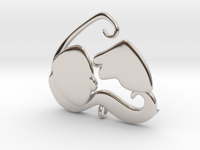 Dog Mom Kisses Pendant in Rhodium Plated Brass
