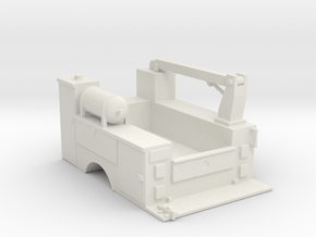 MOW Truck Bed With Fixed Crane 1-87 HO Scale  in White Natural Versatile Plastic