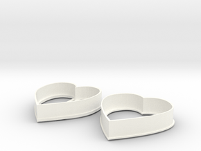 Heart cookie cutters in White Processed Versatile Plastic