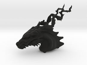 Dragon budda head in Black Natural Versatile Plastic: Small