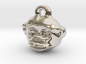 Great Ape Pendant in Rhodium Plated Brass