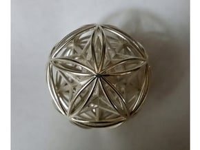 Icosasphere w/Nest Stellated Dodecahedron 1.8" in Polished Silver