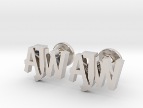 Personalised monogrammed cufflinks in Rhodium Plated Brass