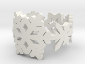 Snowflake Ring in White Natural Versatile Plastic
