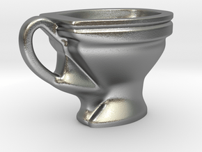 Toilet coffee cup in Natural Silver