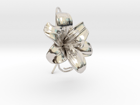 AirCharm Lily Flower - Left in Rhodium Plated Brass