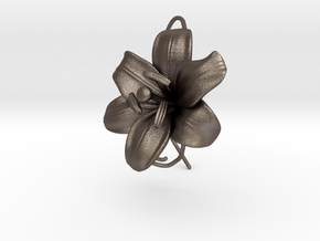 AirCharm Lily Flower - Right in Polished Bronzed Silver Steel