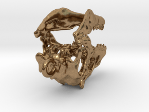 Allosaurus Dinosaur Skull Pendant in Natural Brass