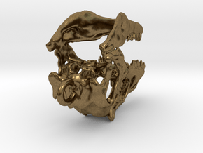Allosaurus Dinosaur Skull Pendant in Natural Bronze