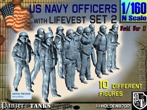 1-160 USN Officers KAPOK Set2 in Tan Fine Detail Plastic
