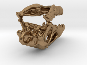 Deinonychus Dinosaur Skull Pendant in Natural Brass