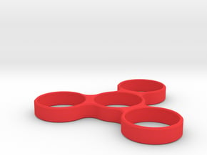 TRIPLE SPINNER EDC FIDGET in Red Processed Versatile Plastic