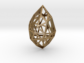 Geometric pendant 'Rough Diamond' (small) in Polished Gold Steel