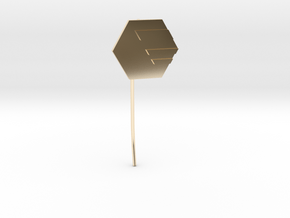 Hexagon Earstud in 14k Gold Plated Brass