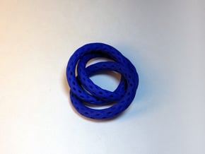 3 Interlocked Lattice Rings in Blue Processed Versatile Plastic