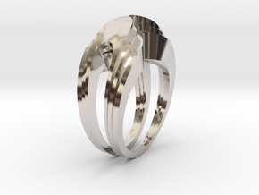 Deco.F ring in Rhodium Plated Brass