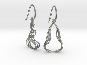 Gentle Flow - Precious Metal Earrings in Natural Silver (Interlocking Parts)