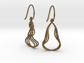 Gentle Flow - Precious Metal Earrings in Natural Bronze (Interlocking Parts)