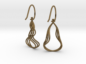Gentle Flow - Precious Metal Earrings in Polished Bronze (Interlocking Parts)