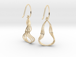 Gentle Flow - Precious Metal Earrings in 14k Gold Plated Brass