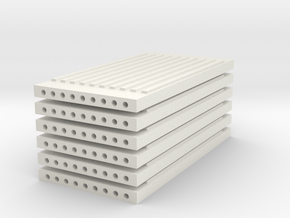 'N Scale' - (6) Precast Panel - Ribbed - 20'x10'x1 in White Natural Versatile Plastic
