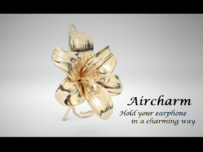 AirCharm Lily Flower - Left in 14k Gold Plated Brass