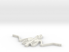 Spooky Skeleton Pendant in White Natural Versatile Plastic