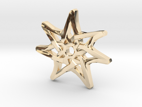 7-Pointed Knotwork Faery Star in 14k Gold Plated Brass