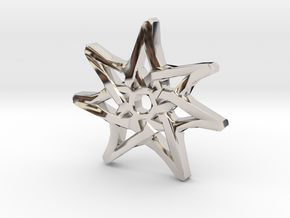 7-Pointed Knotwork Faery Star in Rhodium Plated Brass
