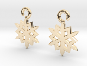 Snowflake Earrings in 14k Gold Plated Brass