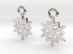 Snowflake Earrings in Rhodium Plated Brass