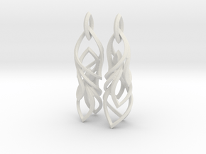 Peifeather Earrings in White Natural Versatile Plastic