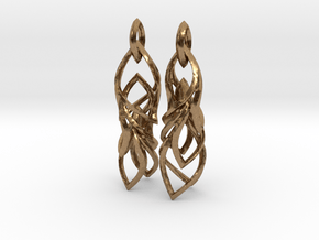 Peifeather Earrings in Natural Brass (Interlocking Parts)