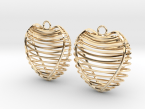 Heart cage in 14k Gold Plated Brass