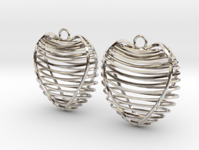 Heart cage in Rhodium Plated Brass