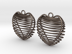 Heart cage in Polished Bronzed Silver Steel