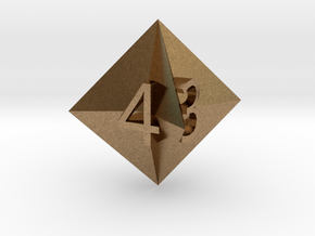d4 Concave Octahedron in Natural Brass