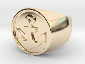 Anchor Band L. -  Signet Ring in 14k Gold Plated Brass: 9.75 / 60.875