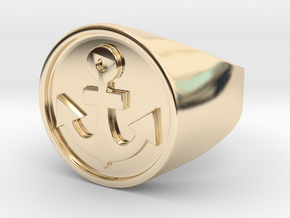 Anchor Band S. -  Signet Ring in 14k Gold Plated Brass: 9.75 / 60.875