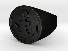 Anchor Band S. -  Signet Ring in Matte Black Steel: 9.75 / 60.875