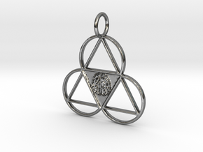 The Meta-Mind Pendant in Fine Detail Polished Silver