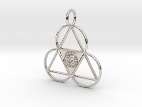 The Meta-Mind Pendant in Rhodium Plated Brass