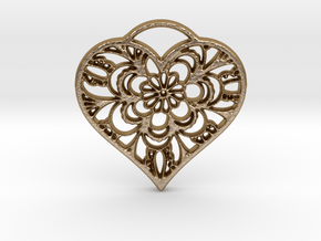 Heart Lace in Polished Gold Steel