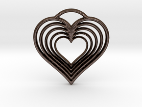 Hearts in Hearts in Polished Bronze Steel